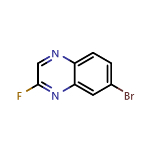 Chemical structure of 7-bromo-2-fluoroquinoxaline , CAS 2251-59-4, AChemBlock Y231353