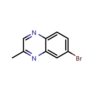 Chemical structure of 7-Bromo-2-methylquinoxaline , CAS 76982-27-9, AChemBlock Y231355