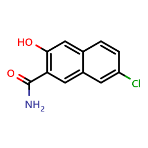 Chemical structure of 7-chloro-3-hydroxy-2-naphthamide , CAS 1784258-30-5, AChemBlock Y231360