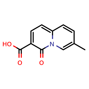 Chemical structure of 7-methyl-4H-quinolizin-4-one-3-carboxylic acid , CAS 101192-93-2, AChemBlock Y231373