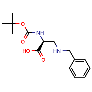 Chemical structure of Boc-(S)-2-amino-3-(benzylamino)propanoicacid , CAS 124730-06-9, AChemBlock Y231389