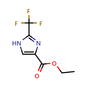 Chemical structure of Ethyl 2-(trifluoromethyl)-1H-imidazole-4-carboxylate , CAS 1279816-06-6, AChemBlock Y231400
