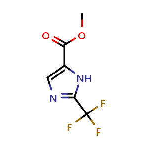 Chemical structure of methyl 2-(trifluoromethyl)-1H-imidazole-5-carboxylate , CAS 2110700-42-8, AChemBlock Y231425