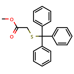 Chemical structure of methyl 2-tritylsulfanylacetate , CAS 83544-05-2, AChemBlock Y231427