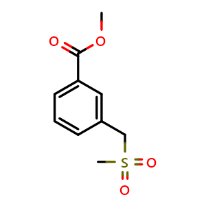Chemical structure of methyl 3-(methanesulfonylmethyl)benzoate , CAS 261924-48-5, AChemBlock Y231429