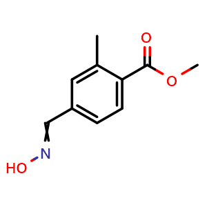 Chemical structure of methyl 4-(hydroxyiminomethyl)-2-methyl benzoate , CAS 1261169-50-9, AChemBlock Y231437