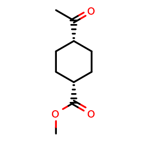 Chemical structure of methyl cis-4-acetylcyclohexanecarboxylate , CAS 131246-81-6, AChemBlock Y231450