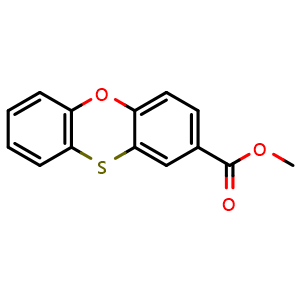 Chemical structure of methyl phenoxathiine-2-carboxylate , CAS 6377-73-7, AChemBlock Y231452