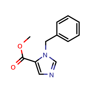Chemical structure of methyl1-benzyl-1H-imidazole-5-carboxylate , CAS 73941-33-0, AChemBlock Y231456