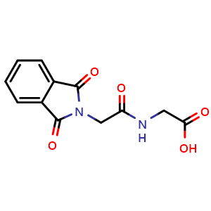 Chemical structure of N-phthaloylglycylglycine , CAS 3916-40-3, AChemBlock Y231485