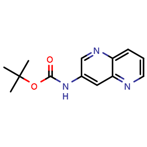 Chemical structure of Tert-butyl 1,5-naphthyridin-3-ylcarbamate , CAS 959617-73-3, AChemBlock Y231532