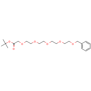 Chemical structure of Benzyl-PEG4-t-butyl acetate , CAS 1807503-89-4, AChemBlock Y231550