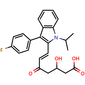 Chemical structure of (Rac)-5-Keto Fluvastatin , CAS 1160169-39-0, AChemBlock Y231587