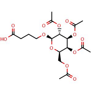 Chemical structure of 4-[(2,3,4,6-tetra-O-acetyl-beta-D-galactopyranosyl)oxy]-Butanoic acid , CAS 116112-80-2, AChemBlock Y231588