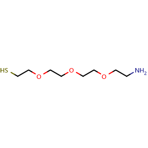Chemical structure of Amino-PEG4-SH hydrochloride , CAS 1189760-69-7, AChemBlock Y231591