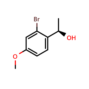 Chemical structure of (R)-1-(2-bromo-4-methoxyphenyl)ethan-1-ol , CAS 1232403-71-2, AChemBlock Y231604
