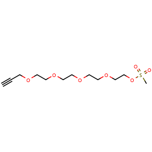 Chemical structure of 3,6,9,12-tetraoxapentadec-14-yn-1-yl methanesulfonate , CAS 1233816-83-5, AChemBlock Y231605