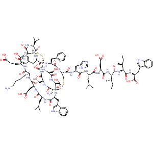Chemical structure of Endothelin-2 (49-69), human , CAS 123562-20-9, AChemBlock Y231606