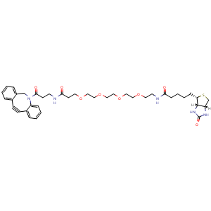 Chemical structure of DBCO-PEG4-Biotin , CAS 1255942-07-4, AChemBlock Y231612