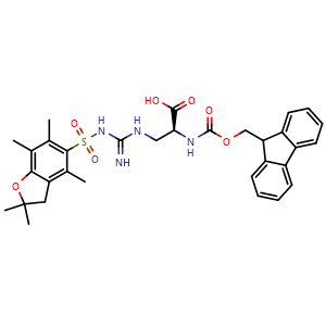 Chemical structure of Fmoc-L-Alg(pbf)-OH , CAS 1313054-86-2, AChemBlock Y231629