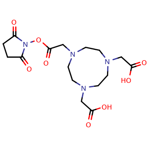 Chemical structure of NOTA-NHS ester , CAS 1338231-09-6, AChemBlock Y231640