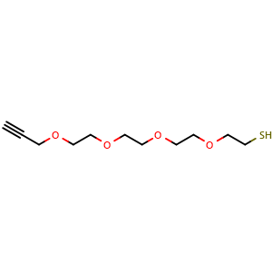 Chemical structure of Propargyl-PEG4-Thiol , CAS 1347750-80-4, AChemBlock Y231646