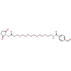 Chemical structure of Ald-PEG4-NHS ester , CAS 1353011-74-1, AChemBlock Y231650