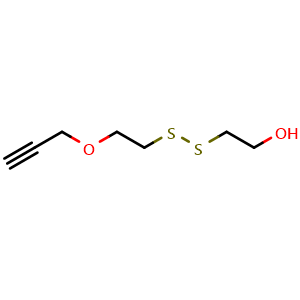 Chemical structure of Propargyl-PEG1-SS-alcohol , CAS 1391914-41-2, AChemBlock Y231662