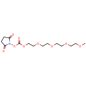 Chemical structure of m-PEG4-succinimidyl carbonate , CAS 147912-03-6, AChemBlock Y231690