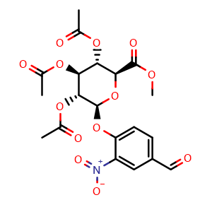 (2S,3R,4S,5S,6S)-2-(4-Formyl-2-nitrophenoxy)-6-(methoxycarbonyl)tetrahydro-2H-pyran-3,4,5-triyl triacetate