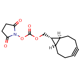 Chemical structure of rel-(1alpha,8alpha,9alpha)-Bicyclo[6.1.0]non-4-yn-9-ylmethyl (2,5-dioxo-1-pyrrolidinyl) carbonate , CAS 1493802-77-9, AChemBlock Y231692