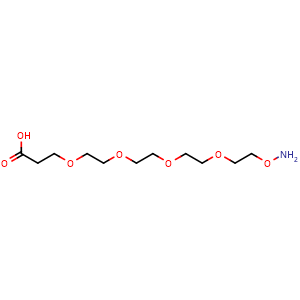 Chemical structure of 3-[2-[2-[2-[2-(Aminooxy)ethoxy]ethoxy]ethoxy]ethoxy]propanoic acid , CAS 1807537-38-7, AChemBlock Y231734