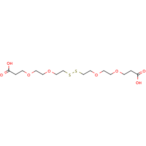 Chemical structure of acid -PEG2-S-S-PEG2-acid , CAS 1807539-10-1, AChemBlock Y231738