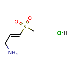 Chemical structure of (E)-3-(methylsulfonyl)prop-2-en-1-amine hydrochloride , CAS 1832614-07-9, AChemBlock Y231745