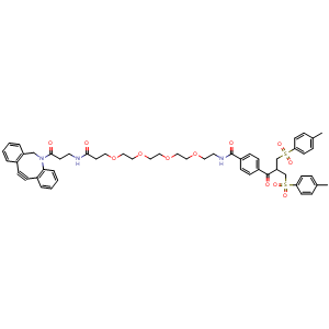 Chemical structure of Bis-sulfone-PEG4-DBCO , CAS 1854034-70-0, AChemBlock Y231749