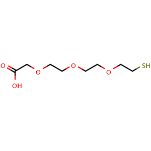 Chemical structure of Thiol-PEG3-acetic acid , CAS 200291-35-6, AChemBlock Y231764