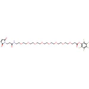 Chemical structure of Mal-NH-PEG8-CH2CH2COOPFP ester , CAS 2055023-14-6, AChemBlock Y231773