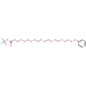 Chemical structure of 1,1-Dimethylethyl 20-phenyl-4,7,10,13,16,19-hexaoxaeicosanoate , CAS 2148296-00-6, AChemBlock Y231802