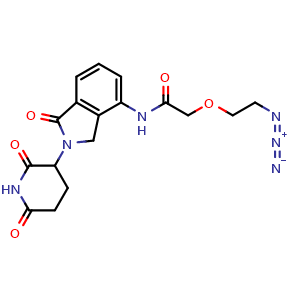 Chemical structure of Lenalidomide-PEG1-azide , CAS 2185795-67-7, AChemBlock Y231805