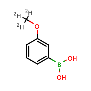 Chemical structure of B-[3-(methoxy-d3)phenyl]boronic acid , CAS 2241867-05-8, AChemBlock Y231819