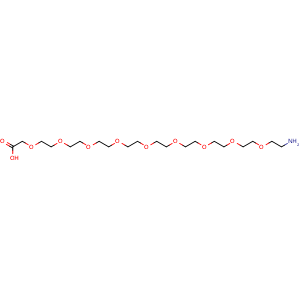 Chemical structure of H2N-PEG9-CH2COOH , CAS 2250056-25-6, AChemBlock Y231823