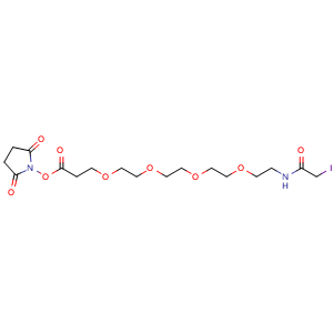 Chemical structure of IA-PEG4-NHS ester , CAS 2517899-65-7, AChemBlock Y231864