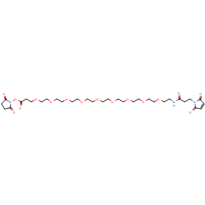 Chemical structure of Mal-amido-PEG9-NHS ester , CAS 2575631-92-2, AChemBlock Y231871