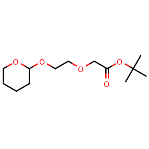 Chemical structure of THP-PEG1-t-butyl acetate , CAS 2923507-24-6, AChemBlock Y231909