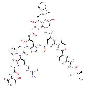 Chemical structure of Compstatin control peptide acetate , CAS 301544-78-5, AChemBlock Y231918