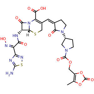 Chemical structure of Ceftobiprole medocaril , CAS 376653-43-9, AChemBlock Y231933