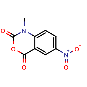 Chemical structure of 1-Methyl-6-nitro-1H-benzo[d][1,3]oxazine-2,4-dione , CAS 4693-01-0, AChemBlock Y231948
