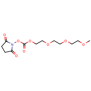 Chemical structure of 2,5-Dioxo-1-pyrrolidinyl 2,5,8,11-tetraoxadodecanoate , CAS 477775-77-2, AChemBlock Y231951