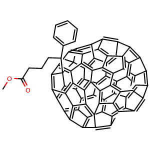 Chemical structure of Methyl [6,6]-Phenyl-C71-butyrate , CAS 609771-63-3, AChemBlock Y231971