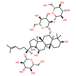 Chemical structure of 20-O-Glucoginsenoside Rf , CAS 68406-27-9, AChemBlock Y231983